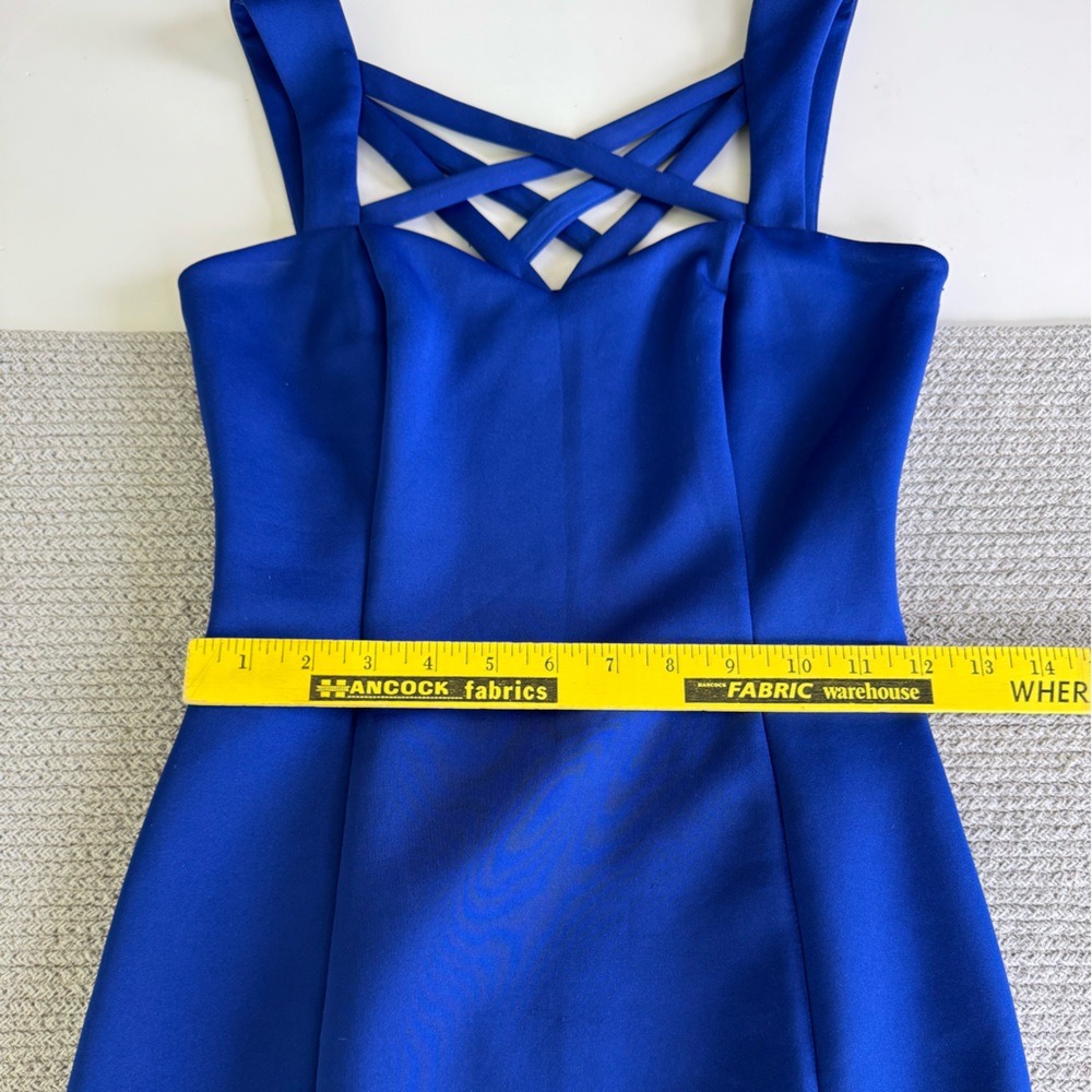 Guess Cobalt Blue Strappy Bodycon Mini Dress Homecoming Formal Prom Size 0 - Picture 10 of 15